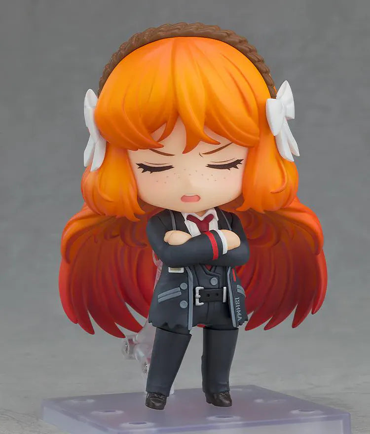Limbus Company Ishmael Nendoroid figure with orange hair, combat uniform, weapon, and shield accessories