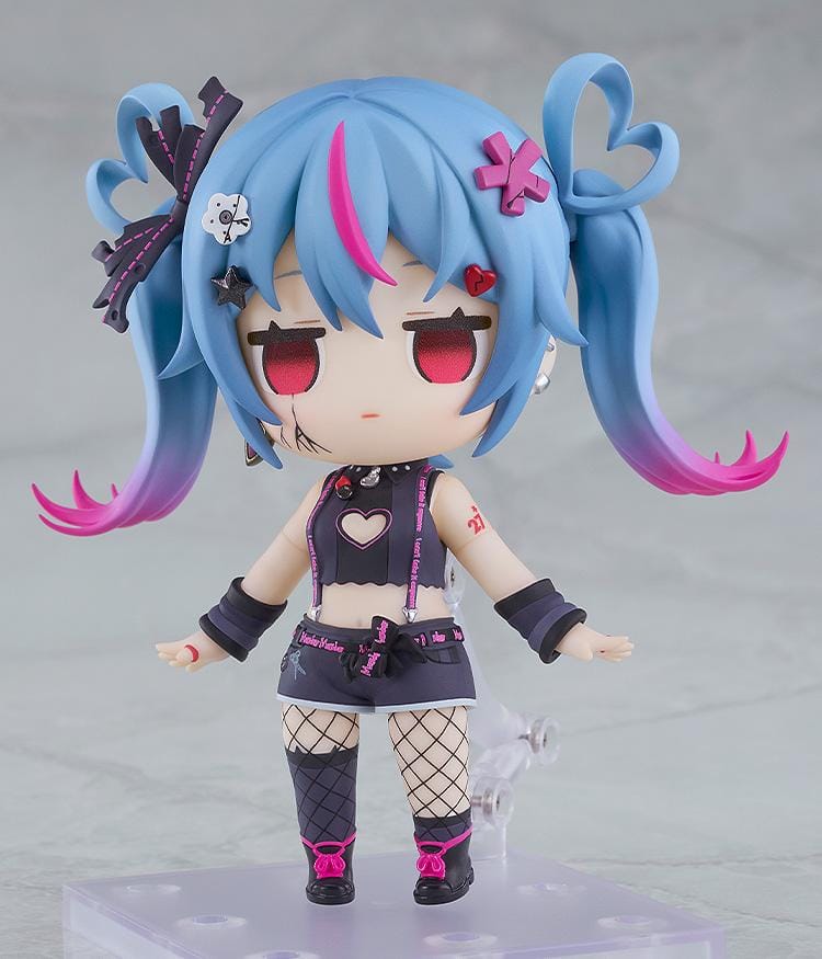 Hatsune Miku DecoMiku Darkness Nendoroid figure with blue twin tails and punk-inspired outfit