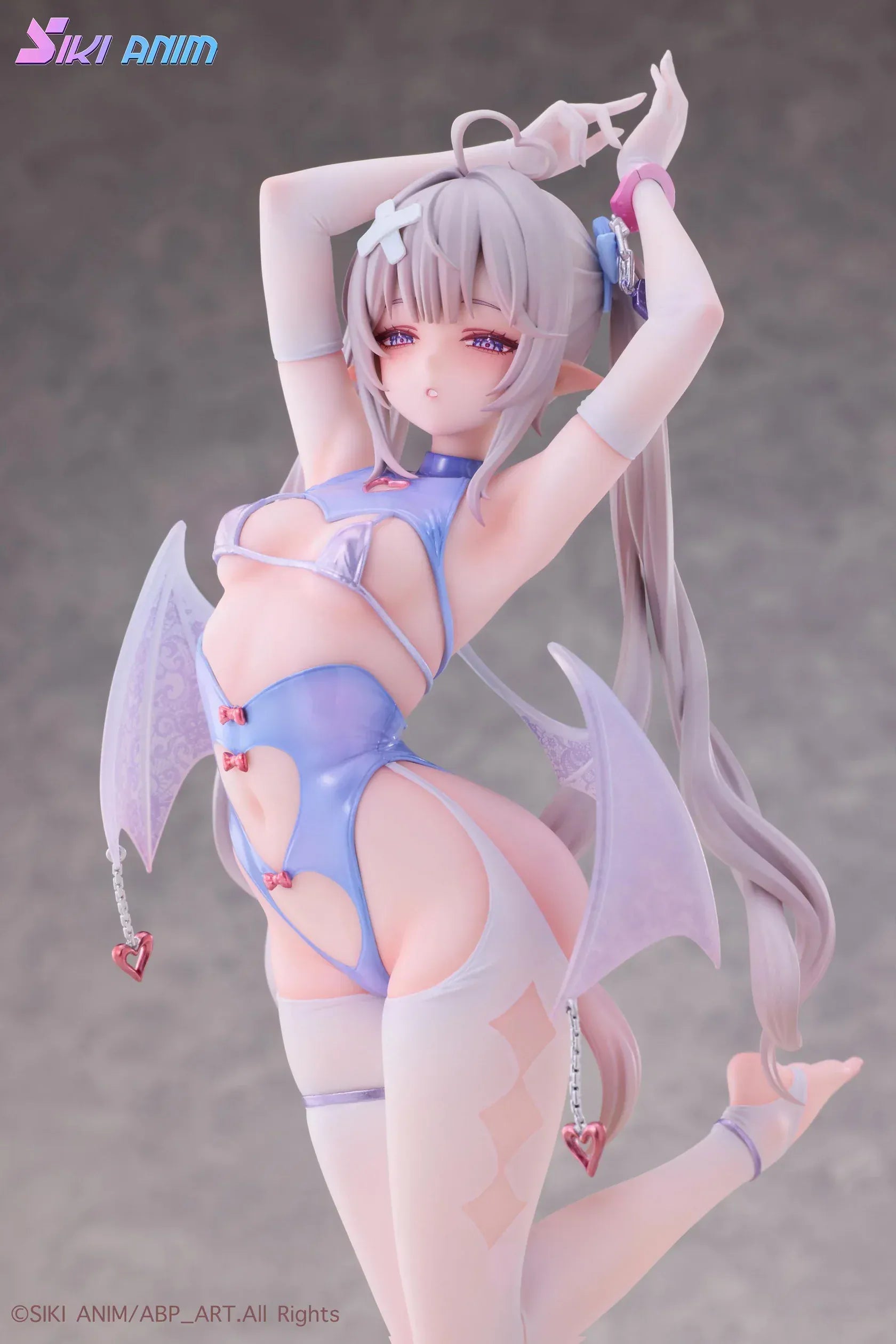 AbP_Art Illustration Sayume 1/6 scale figure with pastel blue outfit, small wings, long silver hair, and heart-shaped display base