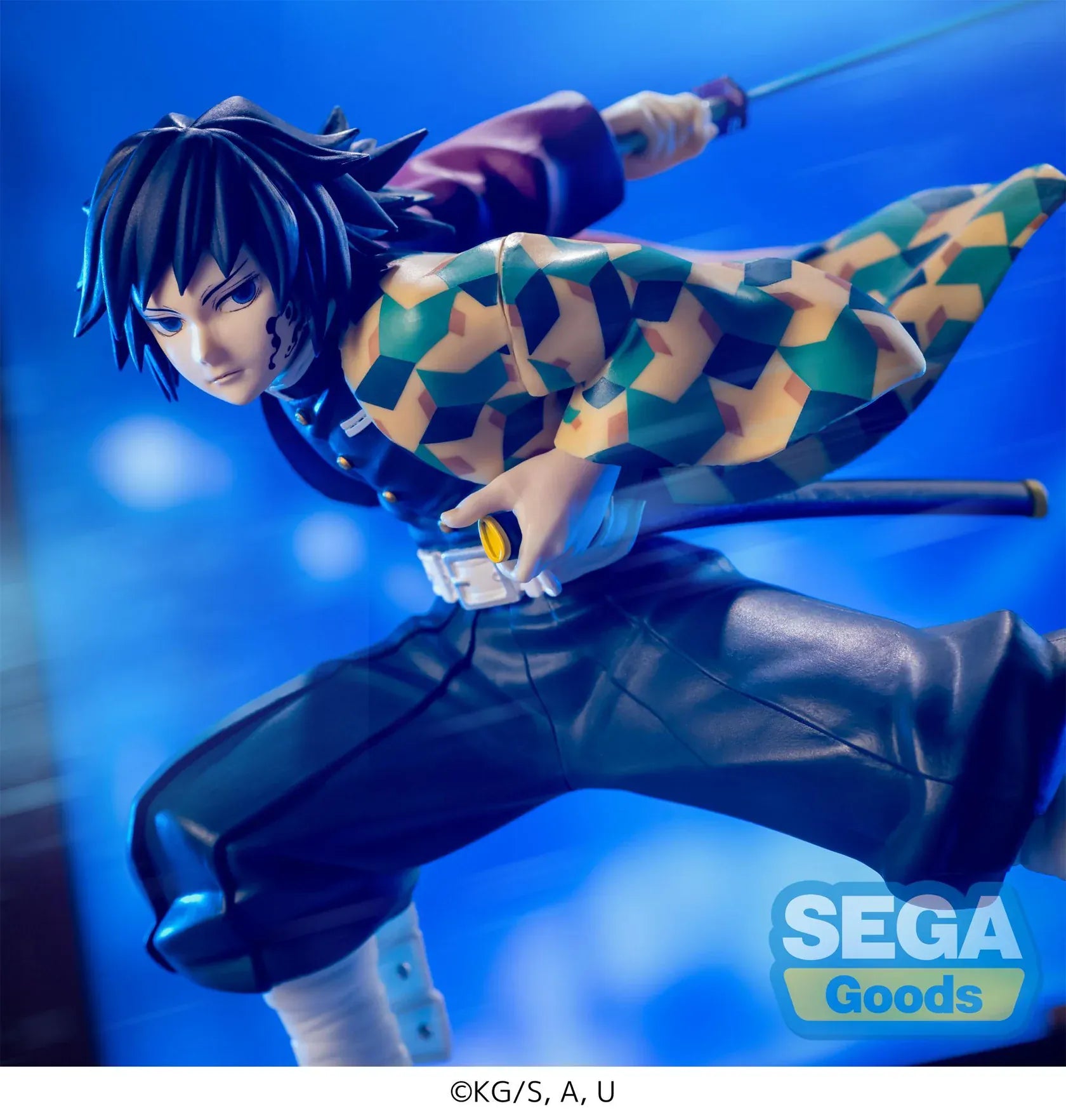 Demon Slayer Kimetsu no Yaiba Luminasta Giyu Tomioka Awakening Figure in dynamic sword pose with water-inspired display base