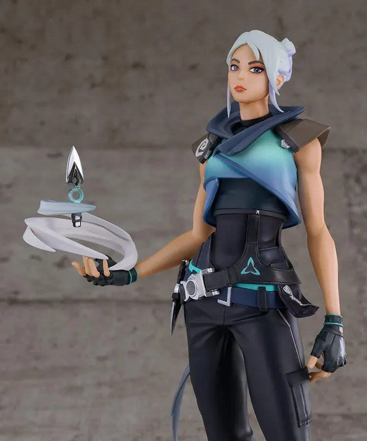 VALORANT POP UP PARADE SP Jett figure holding a swirling wind effect with a floating throwing knife.