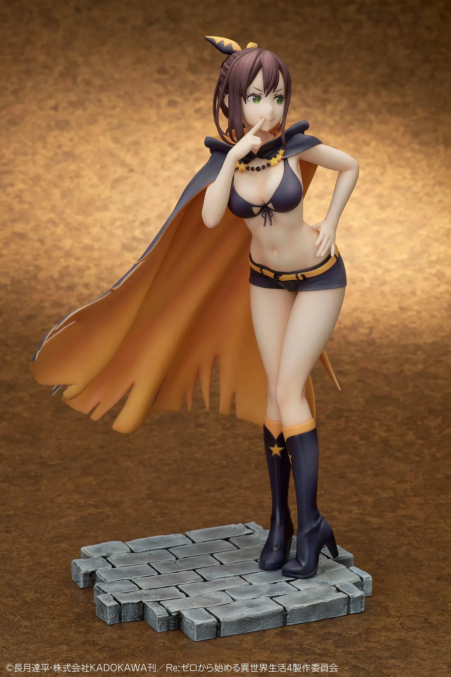 Re Zero Shaula 1/7 scale figure with flowing cape dynamic pose and fantasy themed stone base