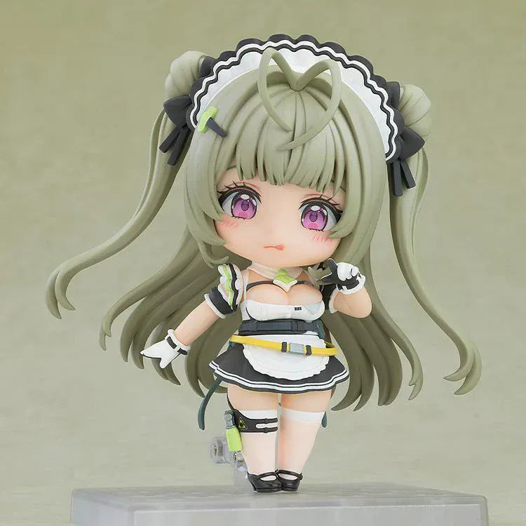 Goddess of Victory Nikke Nendoroid No.2922 Soda chibi figure in maid outfit with long twin tails and purple eyes