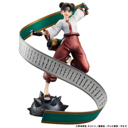 Naruto Shippuden Naruto Gals Tenten Figure with a large flowing ninja scroll and dynamic battle pose