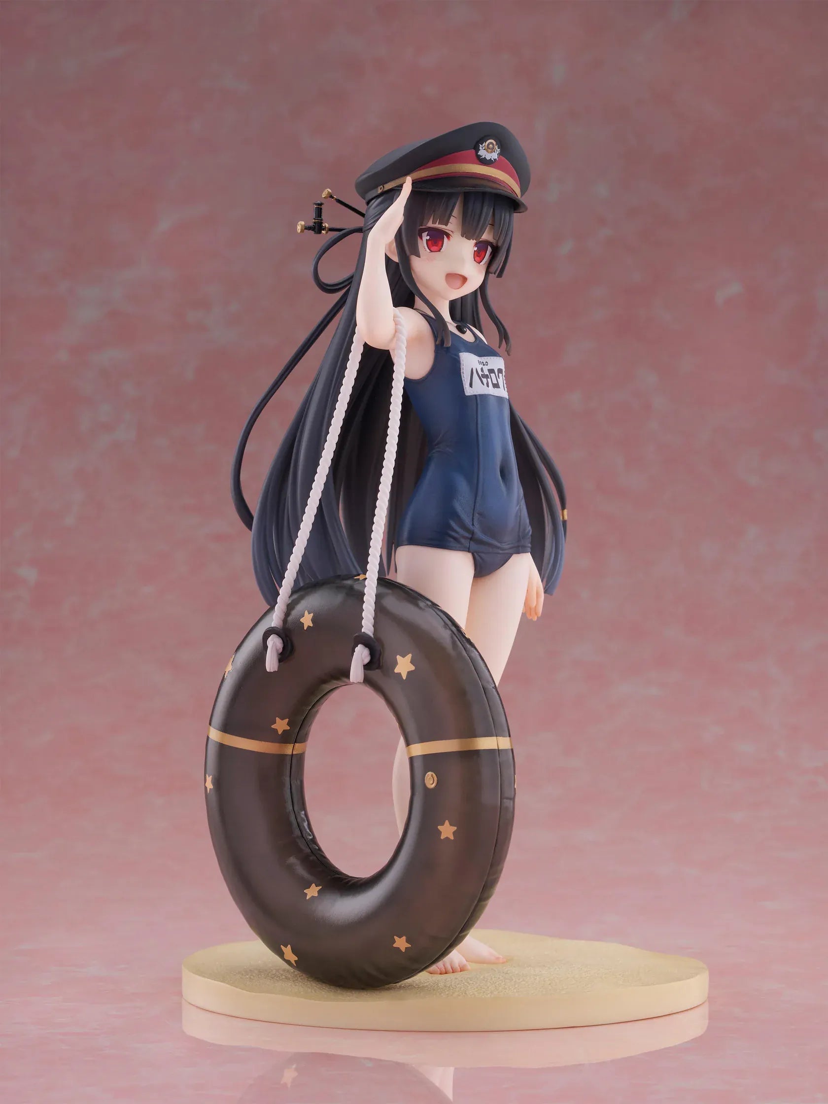 Maitetsu Last Run Hachiroku School Swimsuit Ver. 1/6 Scale Figure with conductor cap, salute pose, inner tube accessory, and display base