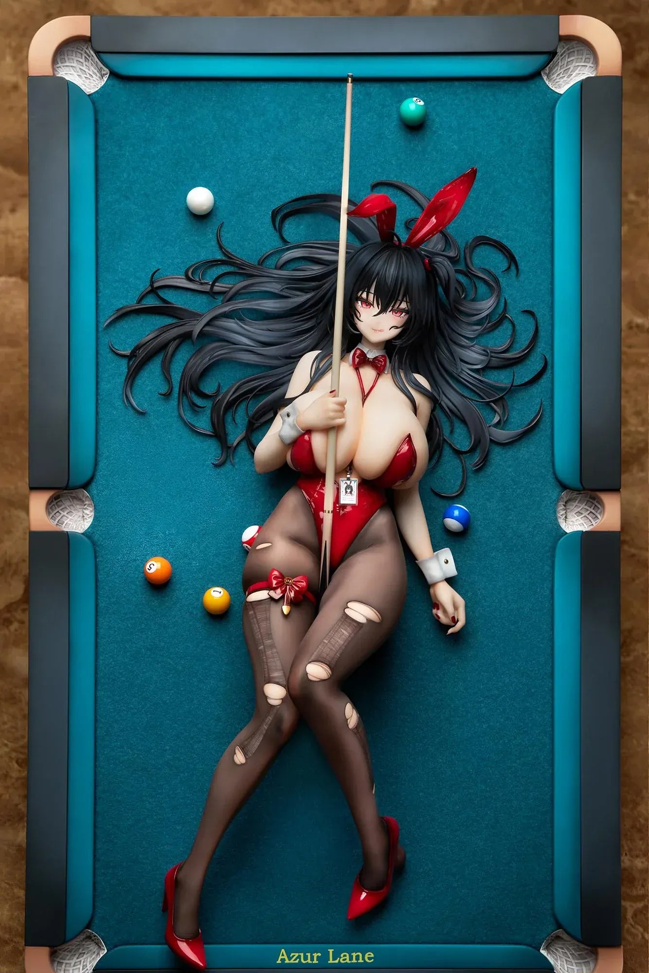Azur Lane Taihou Fun on the Baize 1/7 scale figure featuring red bunny outfit on billiards table-themed display base