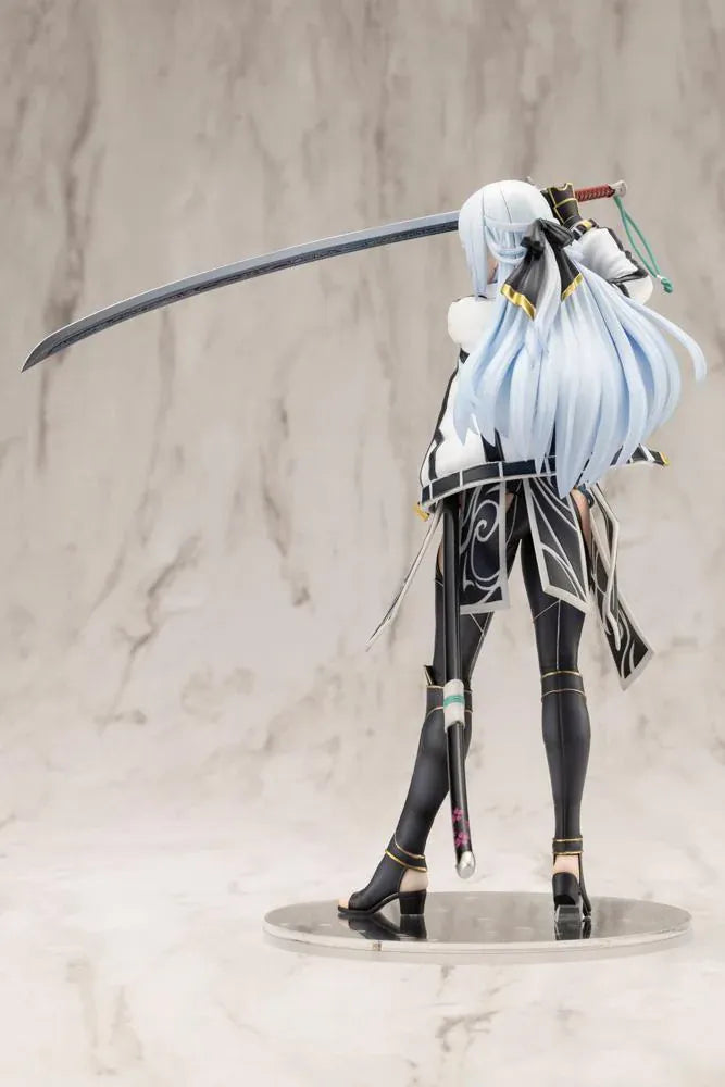 Trails through Daybreak Shizuna Rem Misurugi 1/8 scale figure with flowing pale blue hair, a white jacket, and a sword raised above her head.