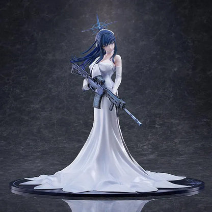 Blue Archive Saori Dress 1/7 scale figure featuring Saori in a flowing white evening gown holding her signature rifle
