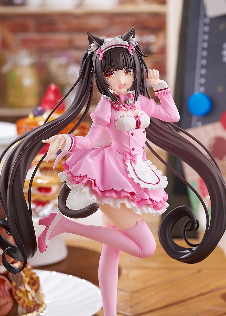 Nekopara Sekai Connect POP UP PARADE Chocola Winter Clothes Ver L Size figure with pink outfit and cat ears