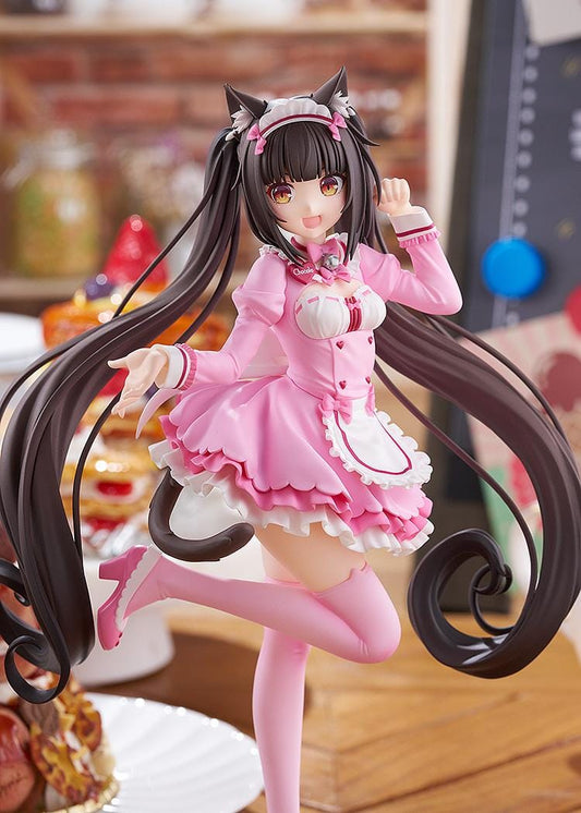 Nekopara Sekai Connect POP UP PARADE Chocola Winter Clothes Ver L Size figure with pink outfit and cat ears