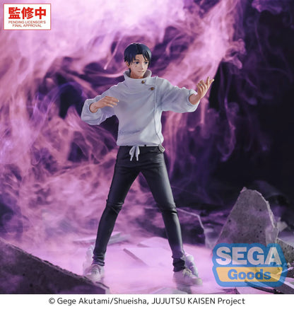 GigantiX Yuta Okkotsu Manifestation figure extending a ring-bearing hand, wearing a white jacket and black trousers with white effects around his feet.