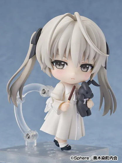 Yosuga no Sora Nendoroid Sora Kasugano figure wearing a white dress and holding a black rabbit plush