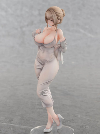 Gwan-E Illustration Muboubi na Erin 1/6 Scale Figure featuring Erin with blonde hair, gray dress, matching heels, and elegant standing pose.