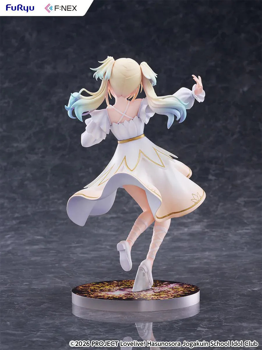 Love Live Hasunosora Girls' High School Idol Club Rurino Osawa 1/7 Scale Figure in white idol dress holding a microphone