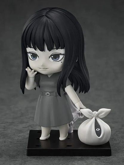 Junji Ito Maniac Nendoroid Tomie chibi horror figure with long black hair and monochrome dress