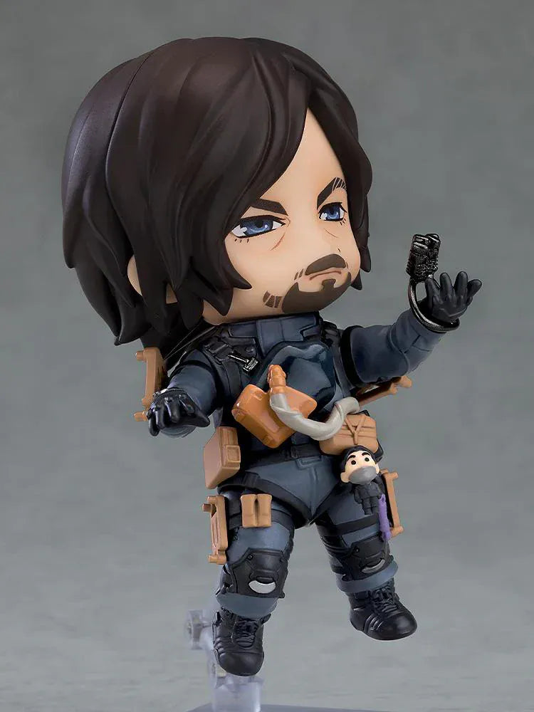 Death Stranding 2 On the Beach Nendoroid No.2835 Sam in Bridges suit holding BB pod and gear accessories