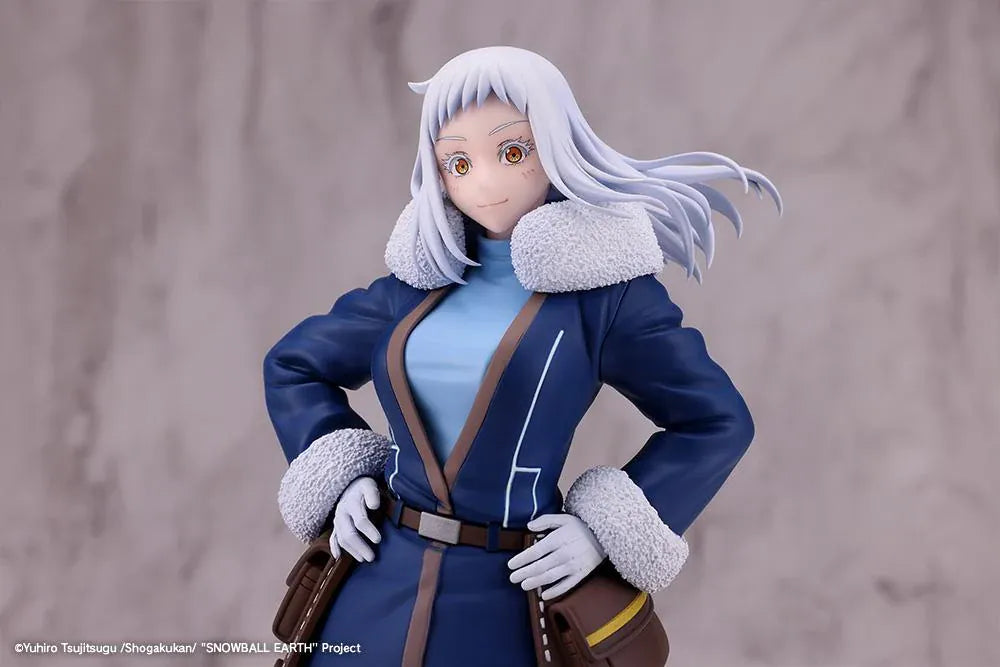 Ao Nogi figure standing with hands on hips on a black base, wearing a long navy coat with white trim and brown utility pockets.