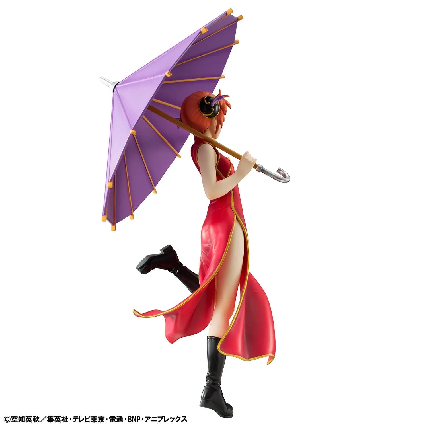 Gintama G.E.M. Series Kagura Figure Limited Repeat Reissue wearing her red Chinese-style dress and holding a purple umbrella