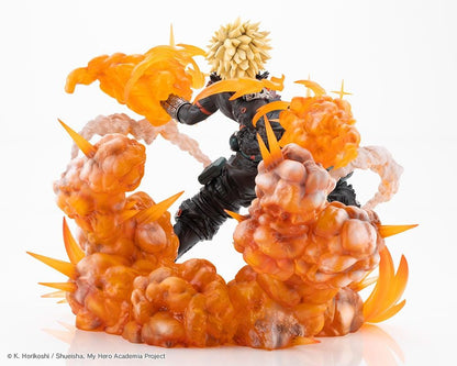 My Hero Academia ArtFX J Katsuki Bakugo Final Season Ver. 1/8 Scale Figure with explosive orange battle effects and hero costume