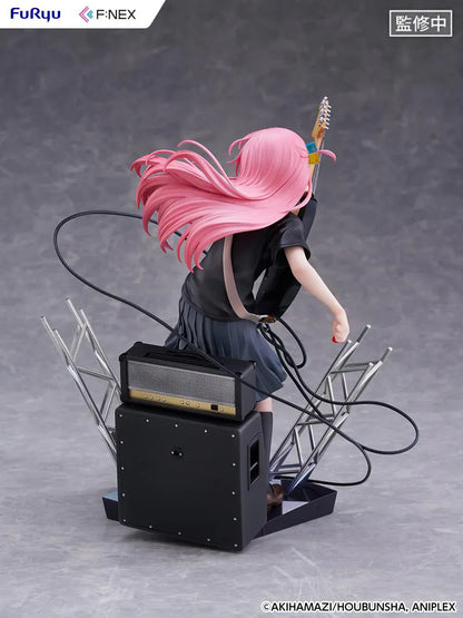 Bocchi the Rock F:Nex Hitori Gotoh Live Ver. 1/7 Scale Figure with pink hair, guitar, stage speakers, amplifier, and concert display base