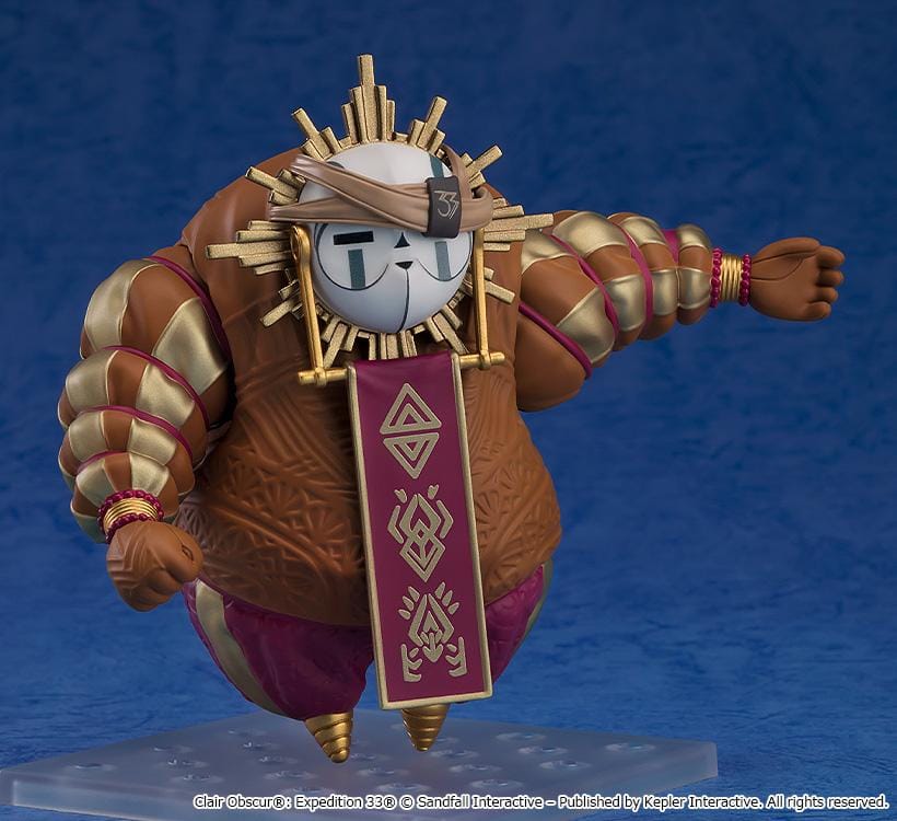 Clair Obscur Expedition 33 Nendoroid Esquie Figure featuring Esquie in a chibi-style design with ornate gold accents, mask-like face, and purple fantasy-inspired details.