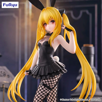 To Love-Ru Darkness BiCute Bunnies Golden Darkness Figure by FuRyu featuring Yami in a black bunny outfit with long blonde hair and red eyes.