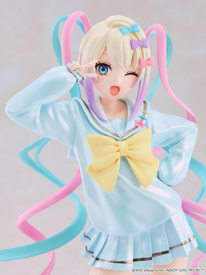 NEEDY GIRL OVERDOSE POP UP PARADE OMGkawaiiAngel Anime Ver. Figure featuring OMGkawaiiAngel with blonde hair, pastel blue outfit, yellow bow, and pink and blue twin-tail accents.