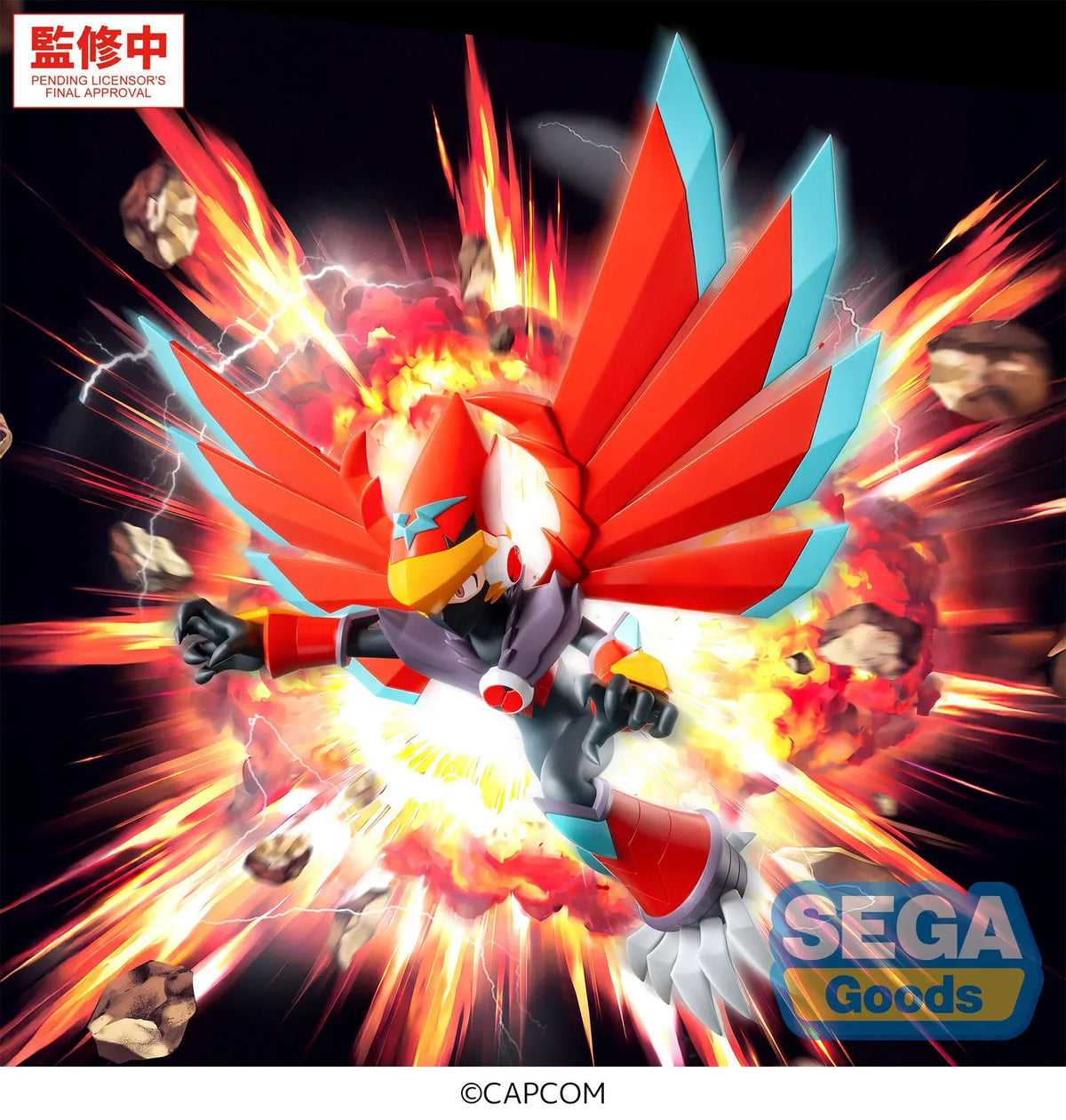 Mega Man Battle Network Luminasta Mega Man Falzar Beast Figure with red wings by SEGA