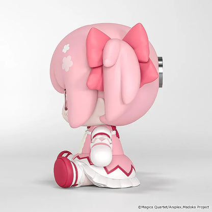 Puella Magi Madoka Magica Huggy Good Smile Madoka Kaname Figure with pink hair, bow details, and cute seated pose