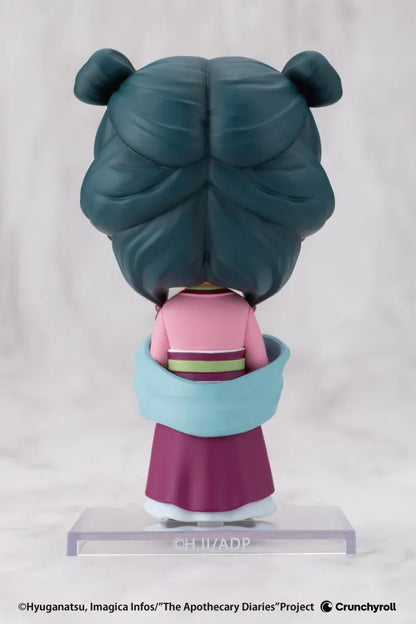 The Apothecary Diaries Oshi Works Mini Maomao Garden Party Ver Figure wearing a colorful pink green and blue formal outfit