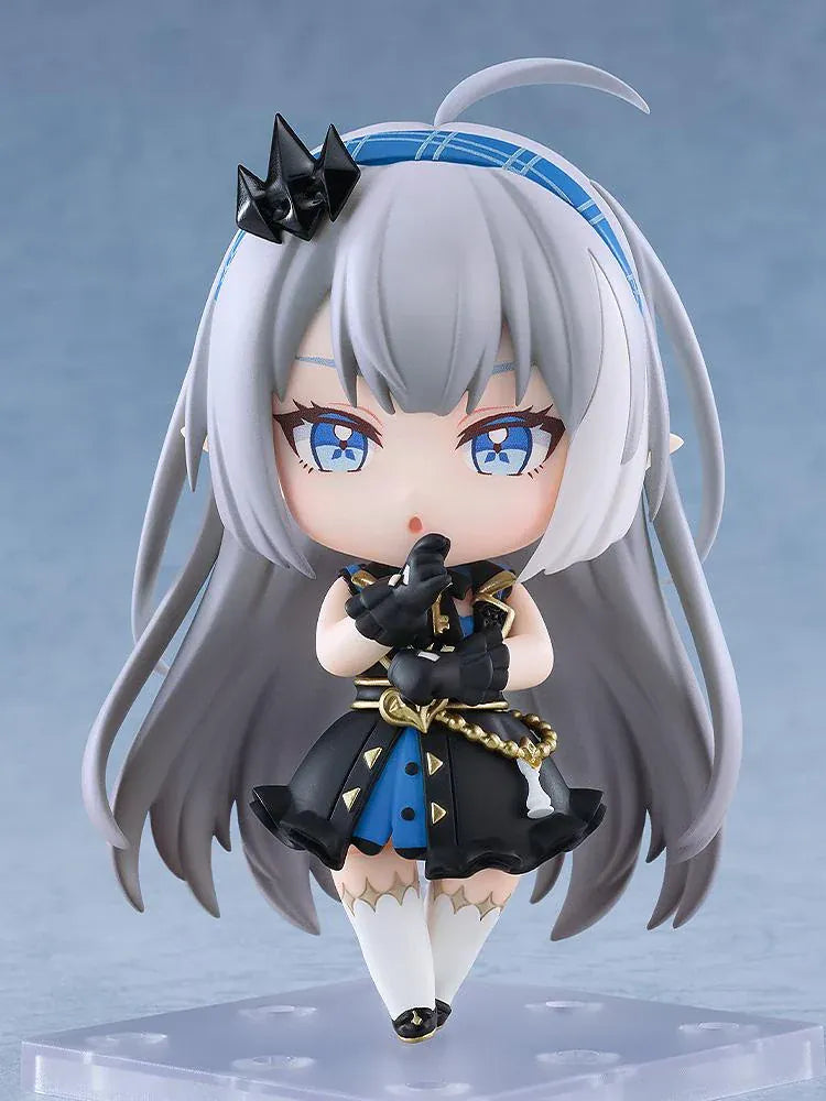Stella Sora Nendoroid No.3108 Tyrant Female figure featuring silver hair, blue eyes, and a black-and-blue outfit with gold accents