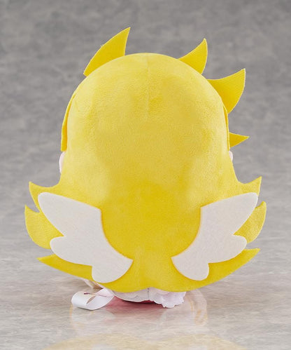 New PANTY & STOCKING with GARTERBELT Panty Punipuni Plushie with blonde hair, blue eyes, heart details, and seated chibi plush design