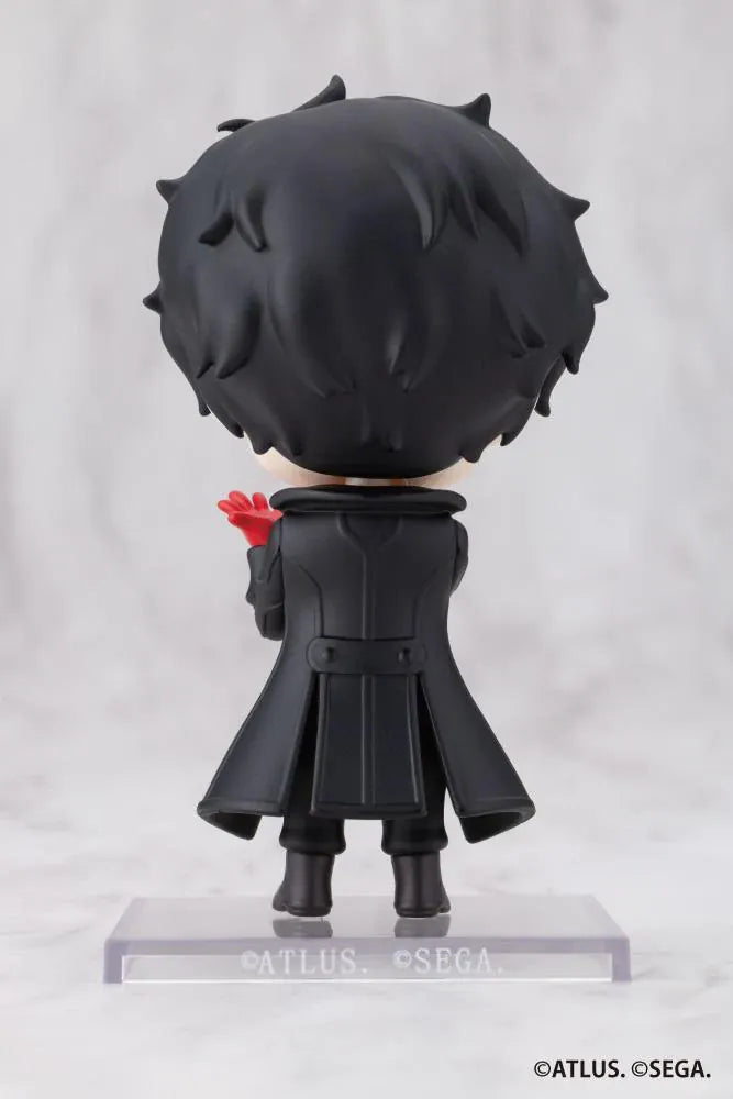 Persona 5 Royal Oshi Works Mini Joker Figure wearing his black Phantom Thief outfit, white mask, and red gloves