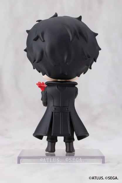 Persona 5 Royal Oshi Works Mini Joker Figure wearing his black Phantom Thief outfit, white mask, and red gloves