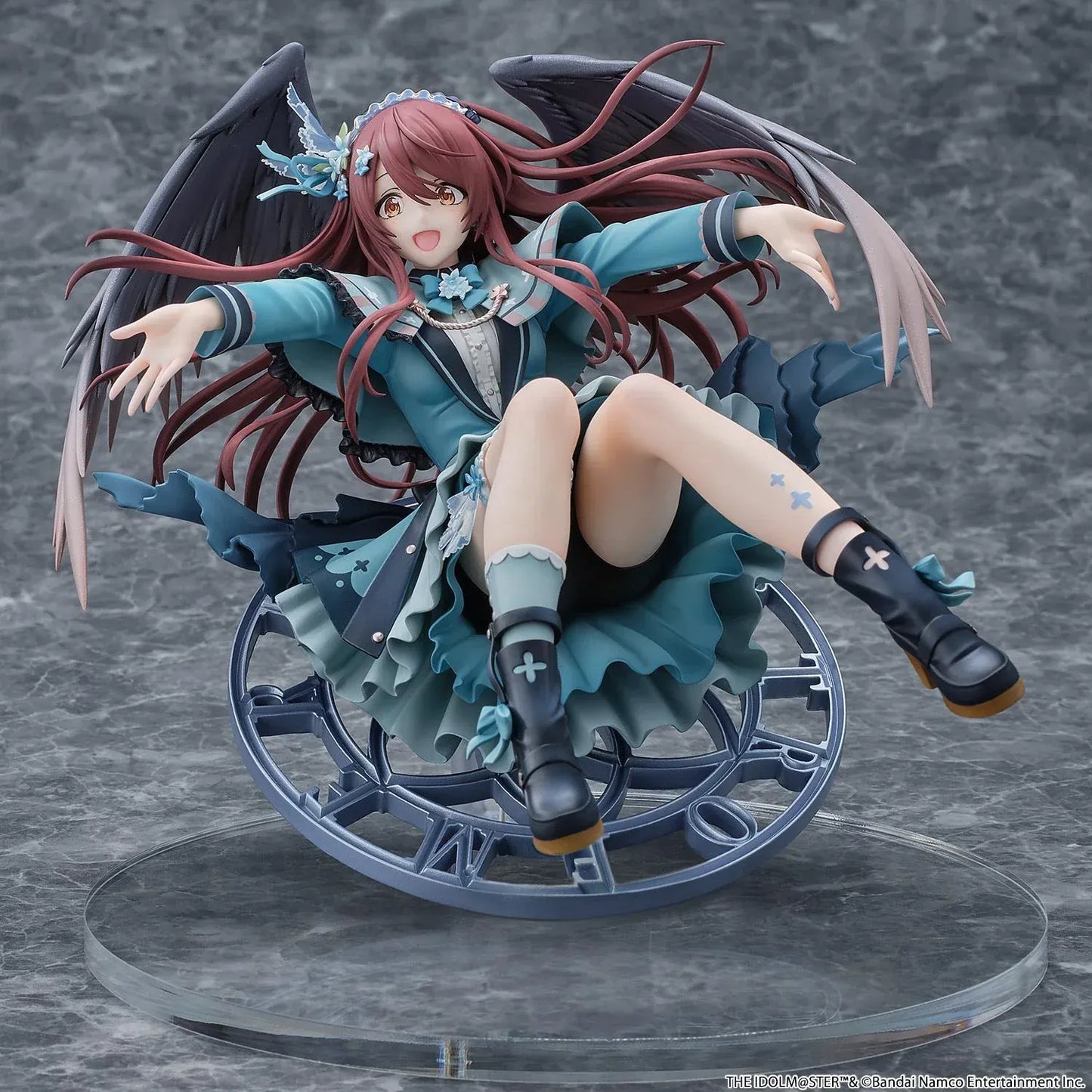 Idolmaster Shiny Colors Tenka Osaki Galdienne Amethyst Ver 1/6 Scale Figure with wings and clock base in dynamic pose