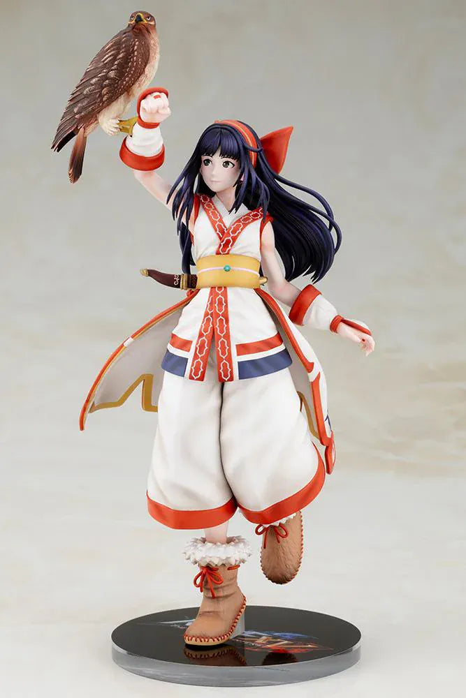 The King of Fighters XV Nakoruru 1/8 Scale Figure featuring Nakoruru in her signature outfit with long dark hair, hawk companion, and themed display base.