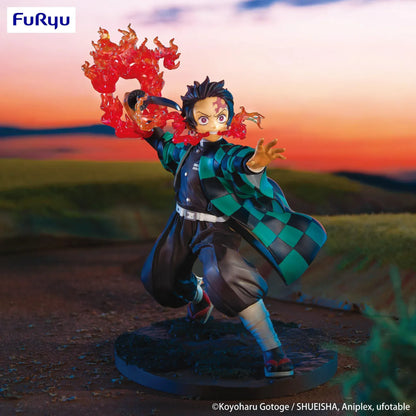 Demon Slayer Kimetsu no Yaiba Tanjiro Kamado Exceed Creative Figure rerelease featuring Tanjiro in a dynamic pose with translucent flame effects