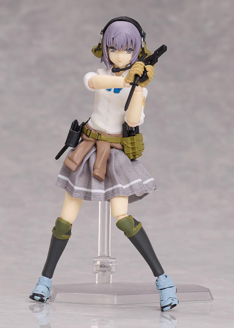 Little Armory figma Miyo Asato Summer Uniform ver. 1.5 Figure wearing a white school uniform with tactical gear and weapon accessories