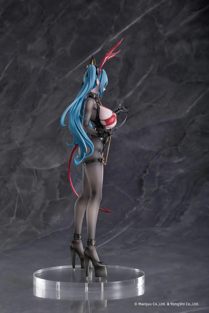Azur Lane Regensburg The Dark Dragon’s Dungeon 1/6 scale figure with black bodysuit, red accents, and flowing teal twin-tails