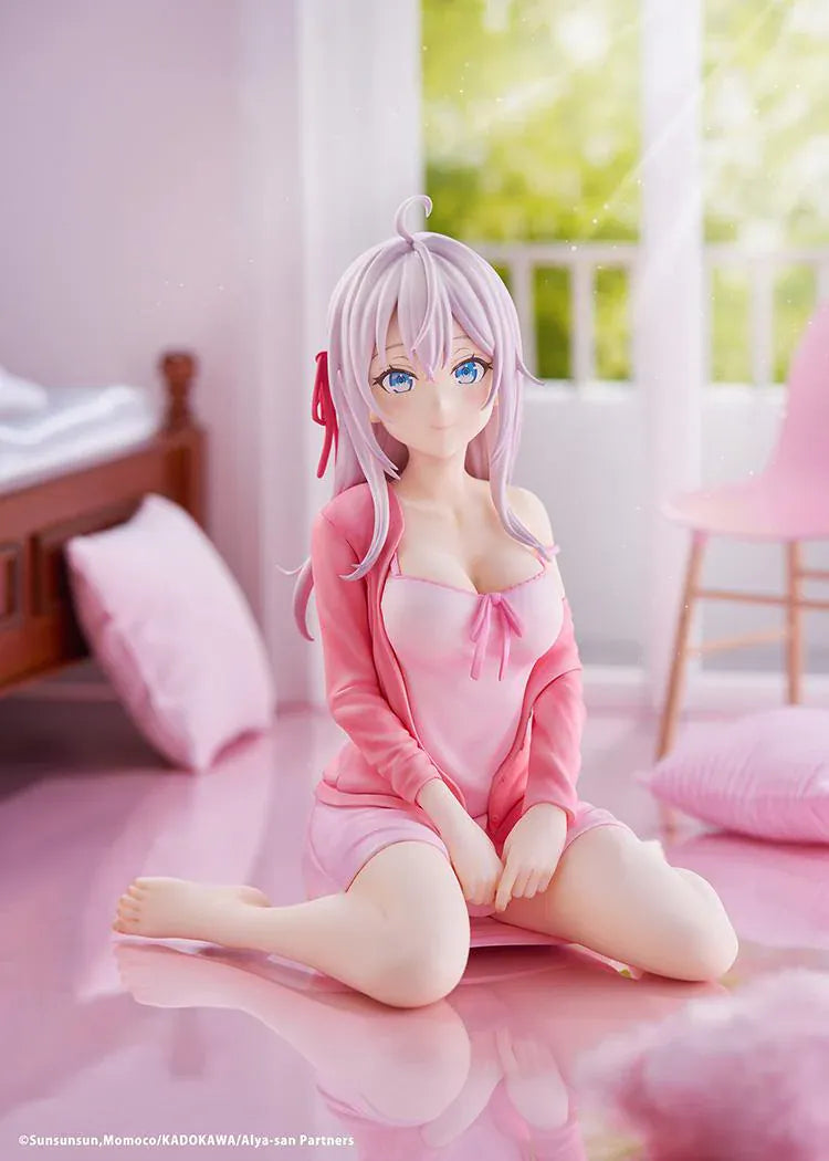 Alya Sometimes Hides Her Feelings in Russian Alisa Mikhailovna Kujou 1/6 Scale Figure in pink outfit with silver hair and seated pose