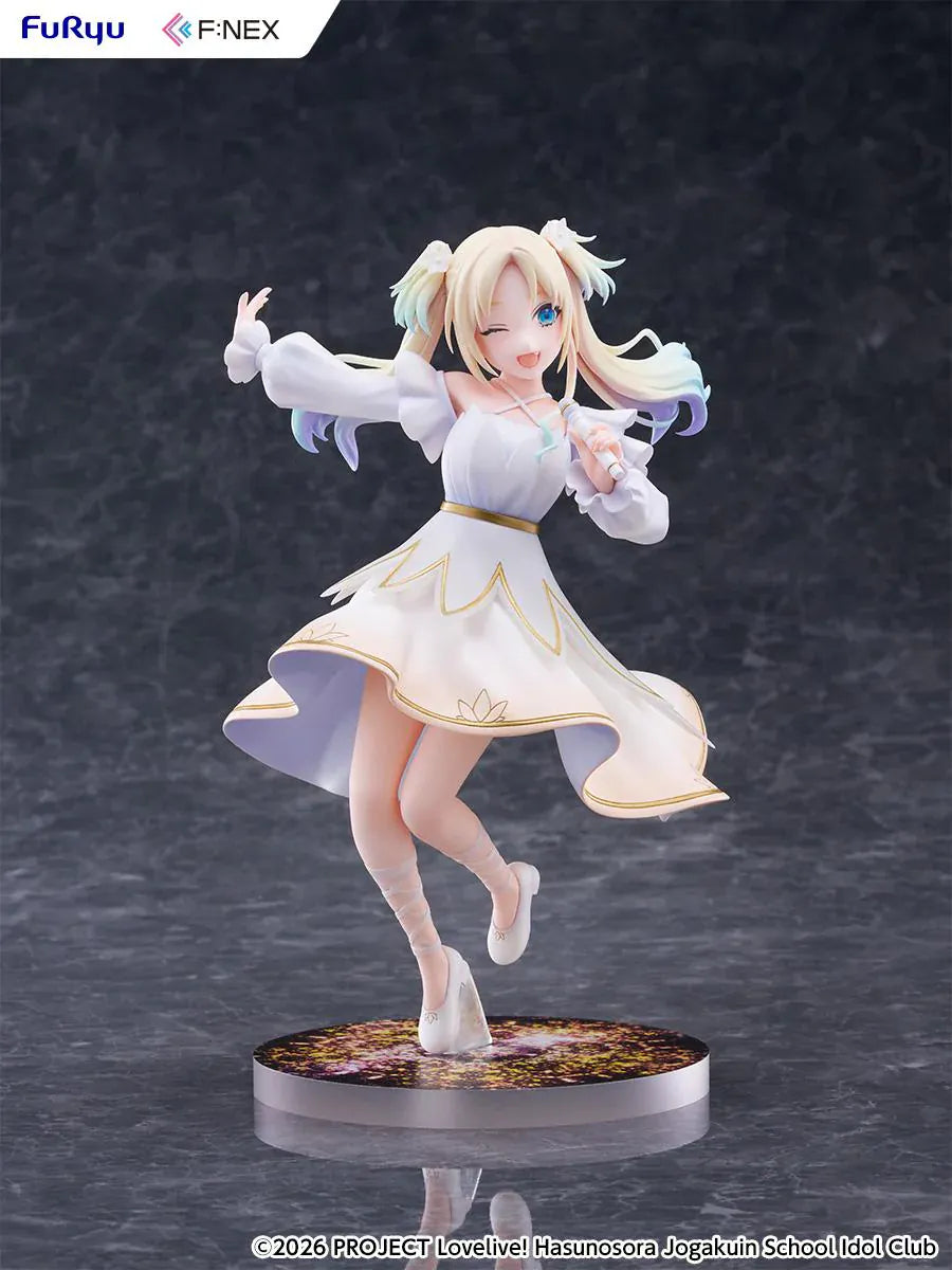 Love Live Hasunosora Girls' High School Idol Club Rurino Osawa 1/7 Scale Figure in white idol dress holding a microphone