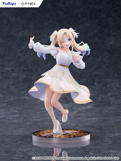 Love Live Hasunosora Girls' High School Idol Club Rurino Osawa 1/7 Scale Figure in white idol dress holding a microphone