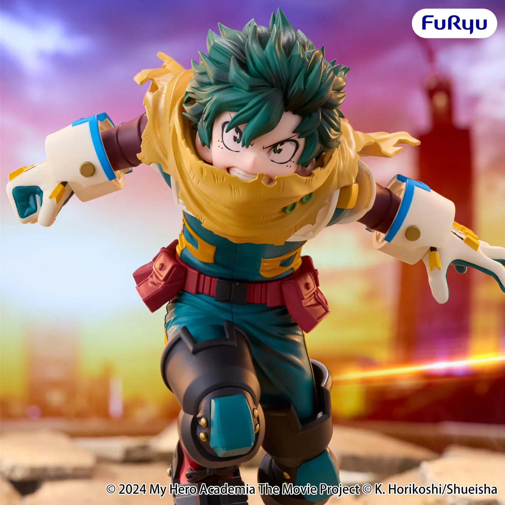 My Hero Academia You’re Next Muchute Izuku Midoriya figure in his hero costume running forward in a dynamic action pose