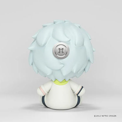 DRAMAtical Murder Huggy Good Smile Clear figure with pale hair, pink star-filled eyes, a white outfit, and a yellow scarf in a seated pose.