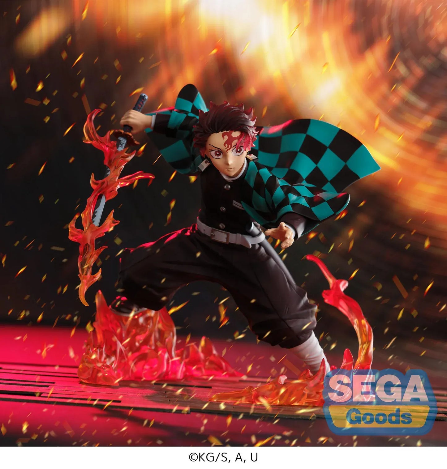 Demon Slayer Kimetsu no Yaiba FiGURiZMa Tanjiro Kamado Transparent World Figure with sword and translucent flame effects