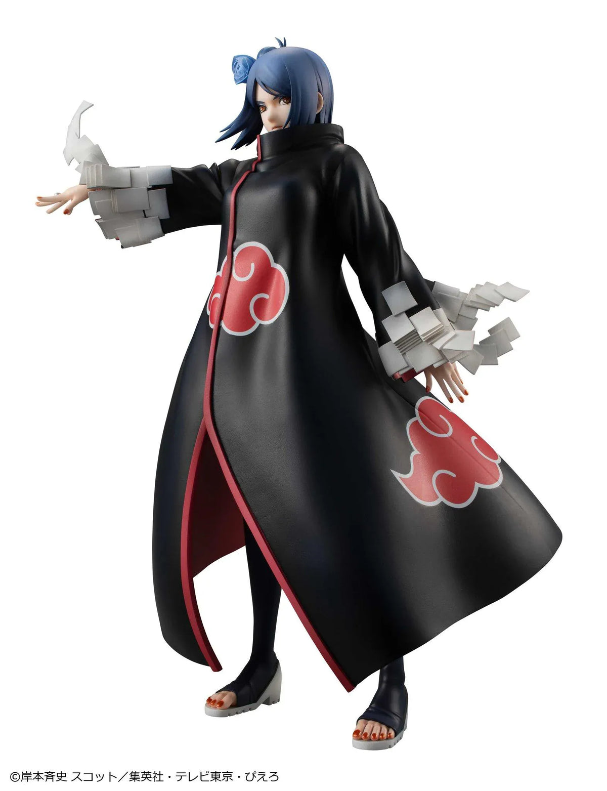 Naruto Shippuden Gals Series Konan figure wearing an Akatsuki cloak with paper ninjutsu effects