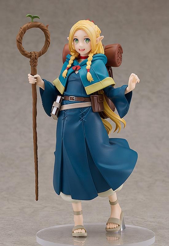 Delicious in Dungeon Pop Up Parade Marcille figure holding a staff with blue robe and smiling expression
