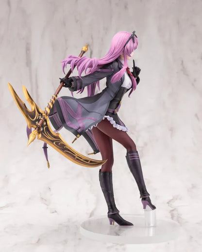 The Legend of Heroes Renne Bright Ver. 2 1/8 scale figure holding a large golden scythe in a black-and-purple outfit.