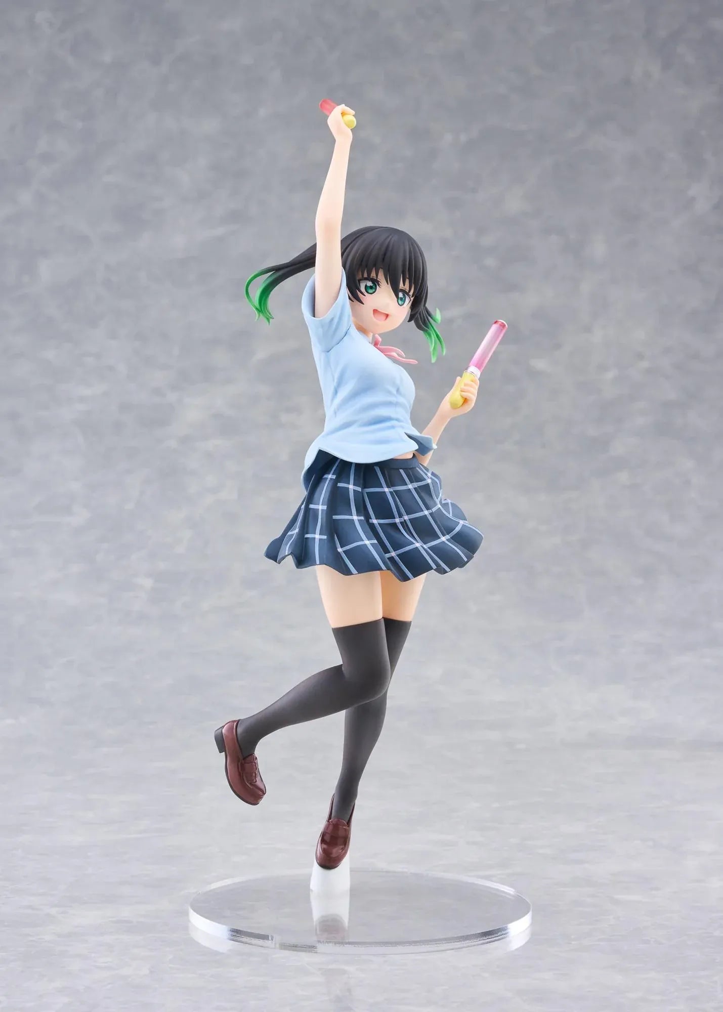 Love Live Nijigasaki High School Idol Club Yu Takasaki 1/7 scale figure jumping while holding two colorful penlights.