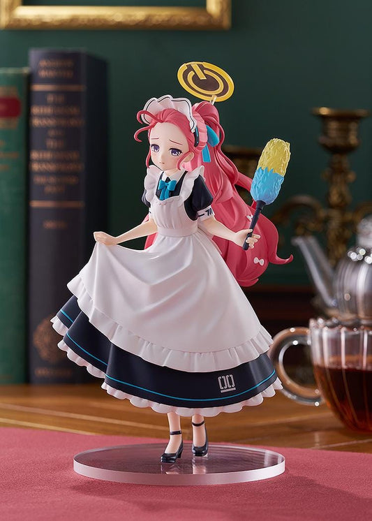 Blue Archive POP UP PARADE Yuzu Maid figure wearing a maid outfit and holding a feather duster